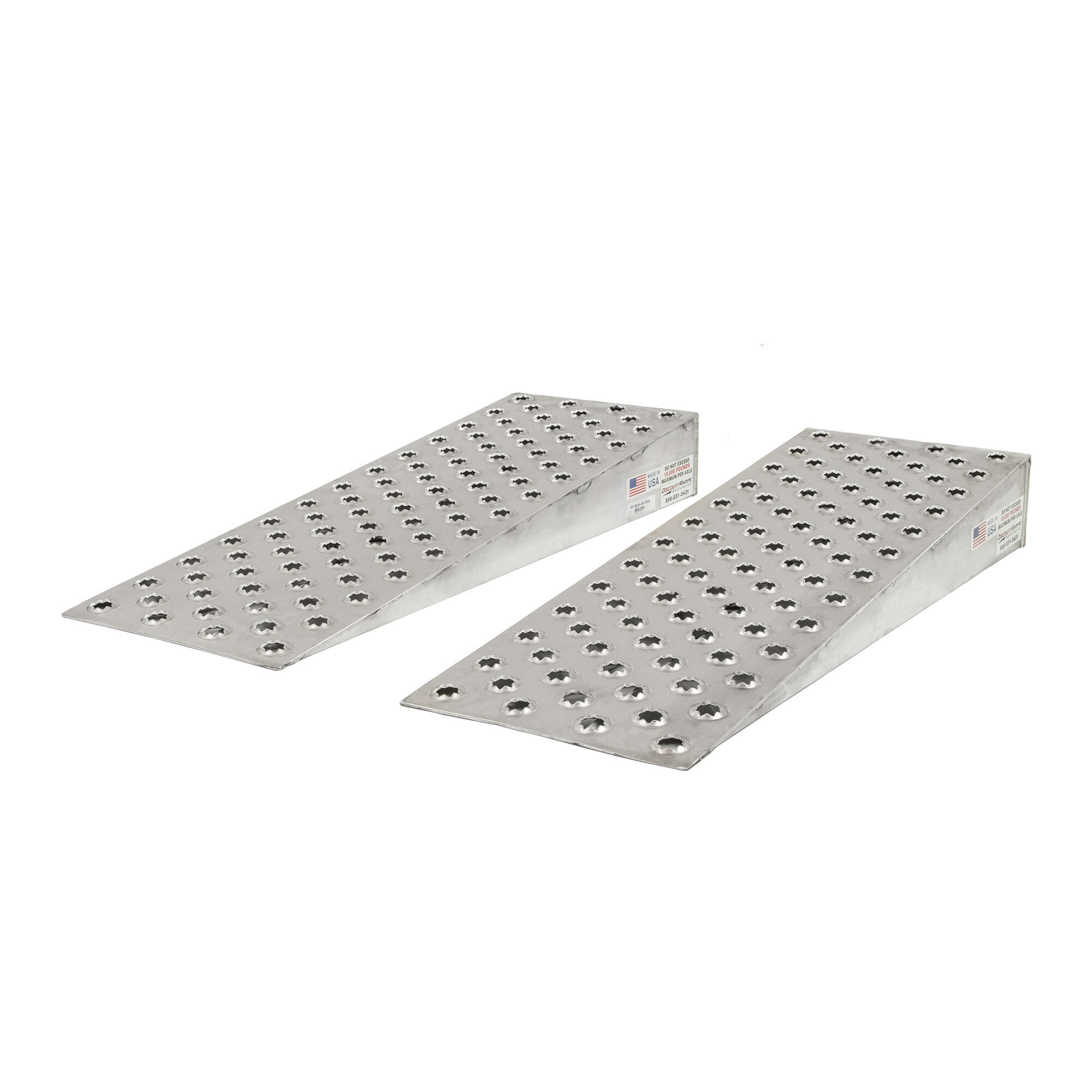 Silver Spring Punch Plate Container Wedges - 36in. x 16in. x 6in., 10,000-Lb. Capacity, Aluminum, Model# 10-16-036-WEDGE